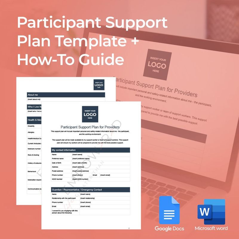 Participant Support Plan Template & Guide