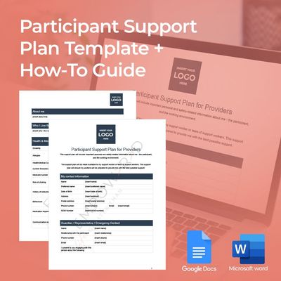 Participant Support Plan Template & Guide