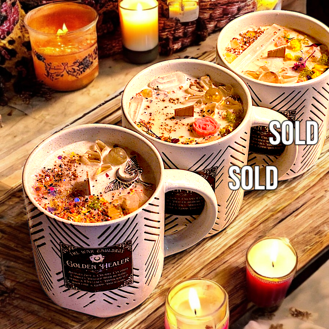 Golden Healer Artisan Soy Boho Mug Candle