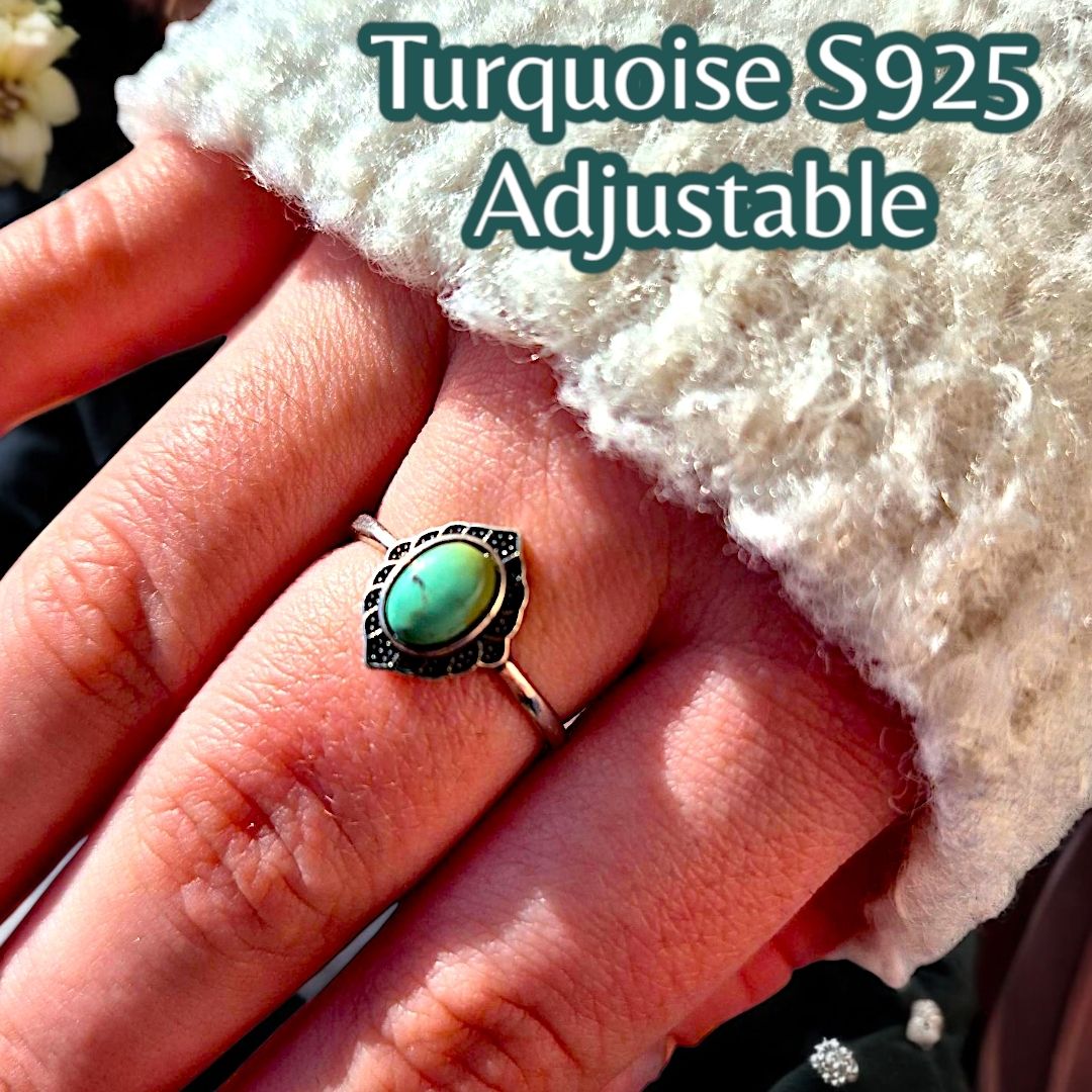 Turquoise S925 Adjustable Ring