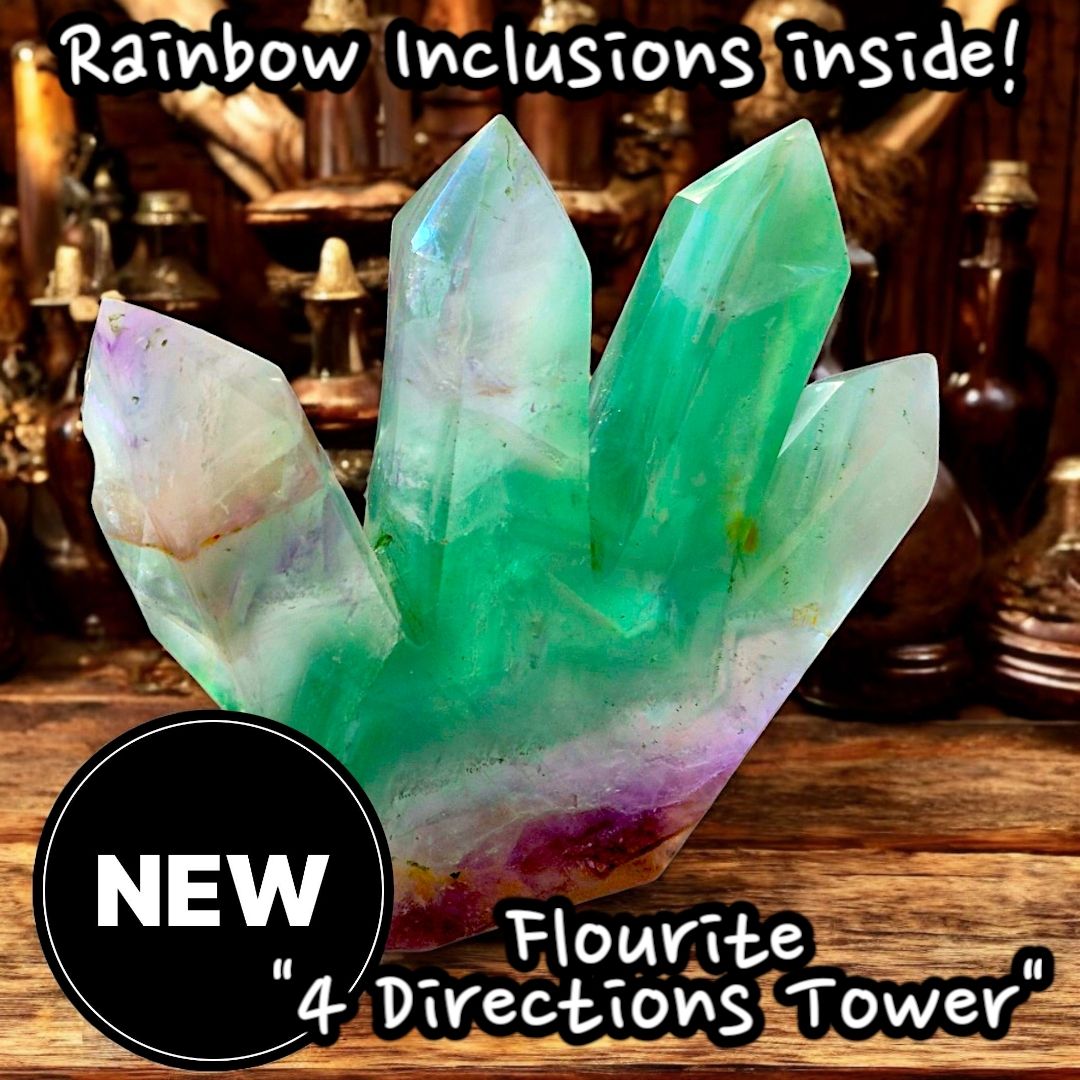 Flourite Quad Tower -&quot;4 Directions&quot;