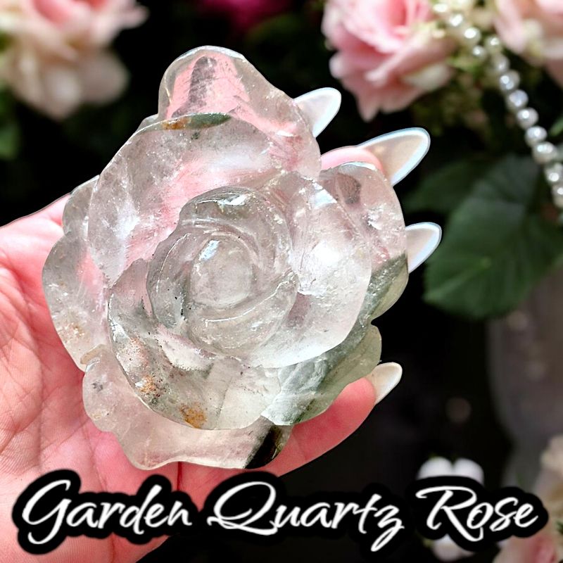 Garden Quartz Rose carving