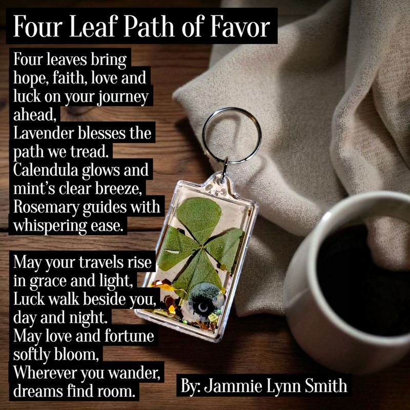 Lucky Four Leaf Clover Charmed Keychain  gift set