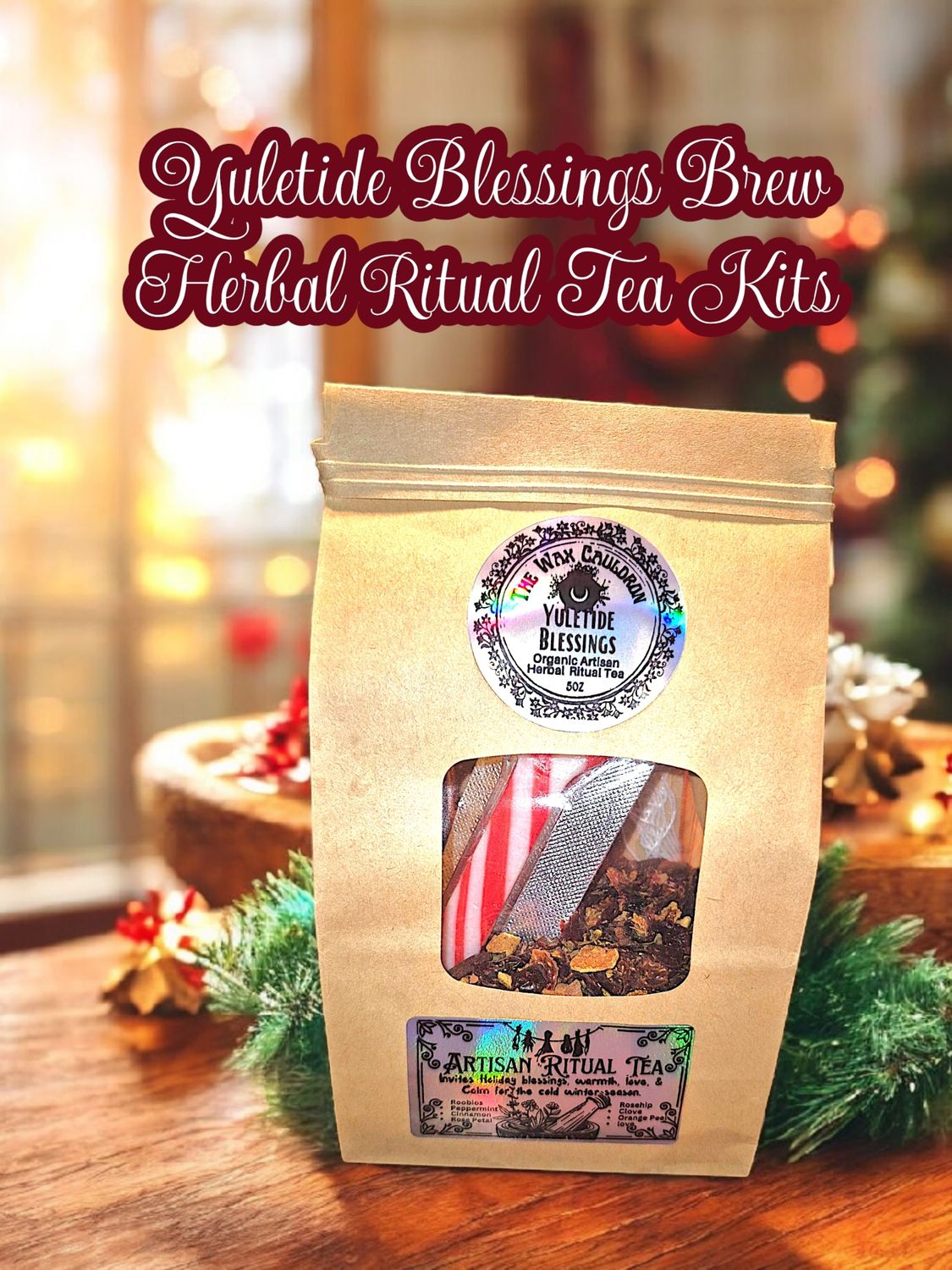 Yuletide Blessings Brew- Organic Artisan Herbal Ritual Tea Kit Yuletide Blessings Brew- Organic Artisan Herbal Ritual Tea Kit