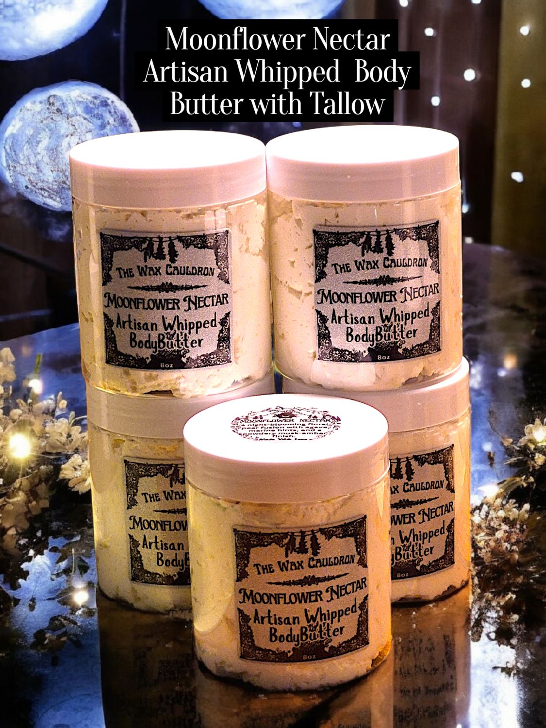 Artisan Whipped Body Butter with Tallow & Double Butters - Moonflower Nectar Artisan Whipped Body Butter with Tallow & Double Butters - Moonflower Nectar