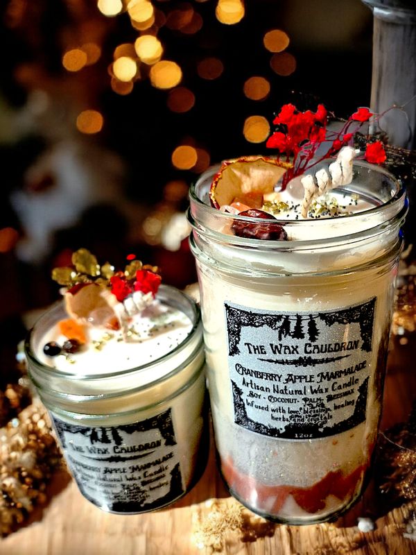 12oz Candle - Cranberry Apple Marmalade Artisan Natural Wax Candles 12oz Candle - Cranberry Apple Marmalade Artisan Natural Wax Candles