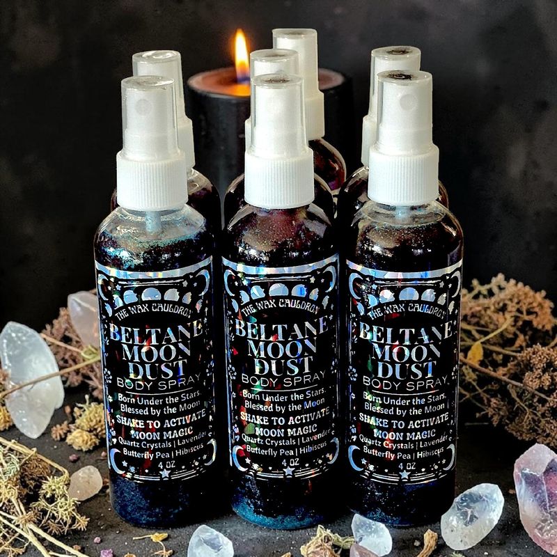 Beltane Moon Dust Body Spray- Quartz, lavender, Butterfly pea flowers, Hibiscus Beltane Moon Dust Body Spray- Quartz, lavender, Butterfly pea flowers, Hibiscus