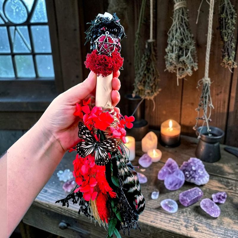 "Gothic Maiden Besom" OOAK Handcrafted Alter Broom