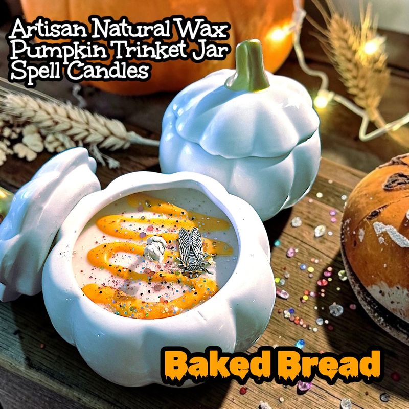 Bug on my Baked Bread" Pumpkin Candle, Whimsical Halloween Decor, White Ceramic Pumpkin Trinket Jar with Lid, Shimmer Soy Wax, Foodie Gift Bug on my Baked Bread" Pumpkin Candle, Whimsical Halloween Decor, White Ceramic Pumpkin Trinket Jar with Lid, Shimmer Soy Wax, Foodie Gift