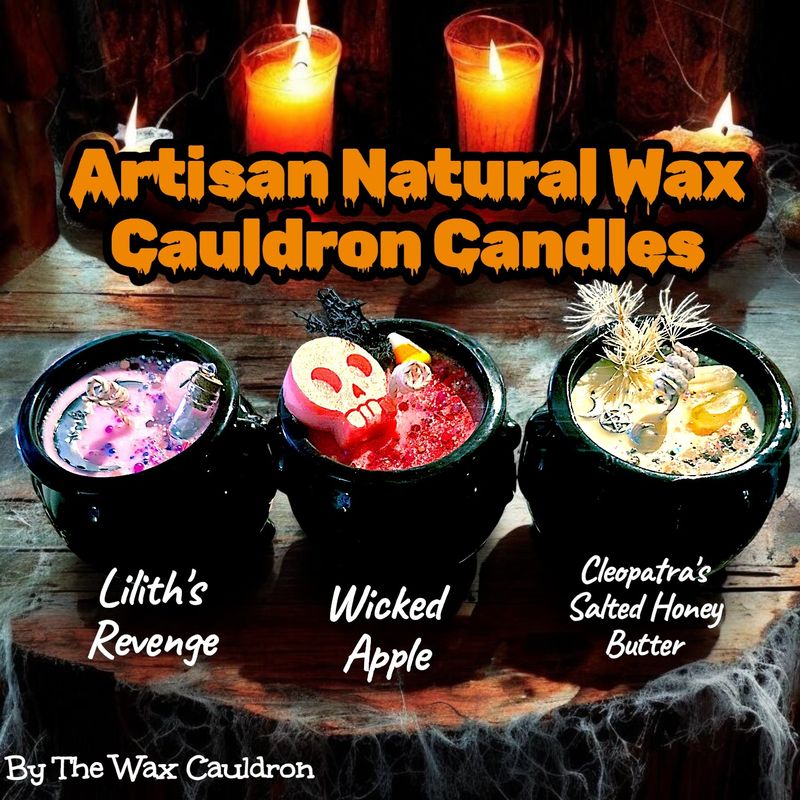 Cauldron Candle with Crystals & Charms | Shimmer Effect Wax Candle | OOAK Artisan Witchy Gifts | 6oz Ceramic Cauldron | The Wax Cauldron Cauldron Candle with Crystals & Charms | Shimmer Effect Wax Candle | OOAK Artisan Witchy Gifts | 6oz Ceramic Cauldron | The Wax Cauldron