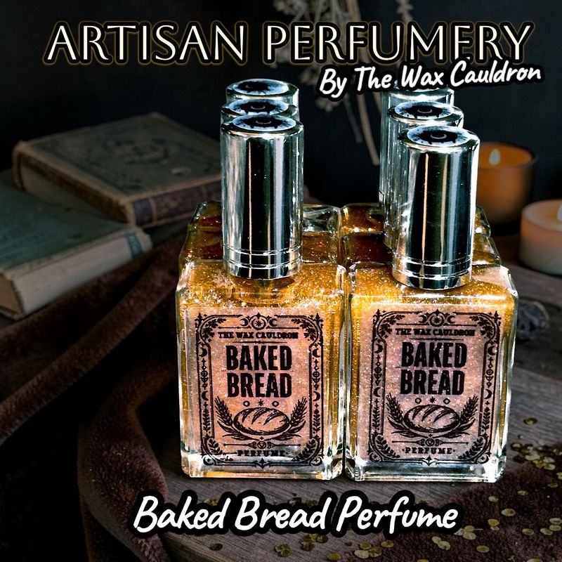 Baked Bread Ritual Perfume • Gothic Artisan Fragrance • Witchy Warm Pastry & Butter Scent with Shimmering Natural Mica • The Wax Cauldron 20ml Baked Bread Ritual Perfume • Gothic Artisan Fragrance • Witchy Warm Pastry & Butter Scent with Shimmering Natural Mica • The Wax Cauldron 20ml