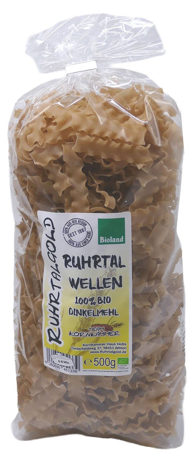 Bio Dinkelnudeln (hell) 500g, Form: Wellenförmig