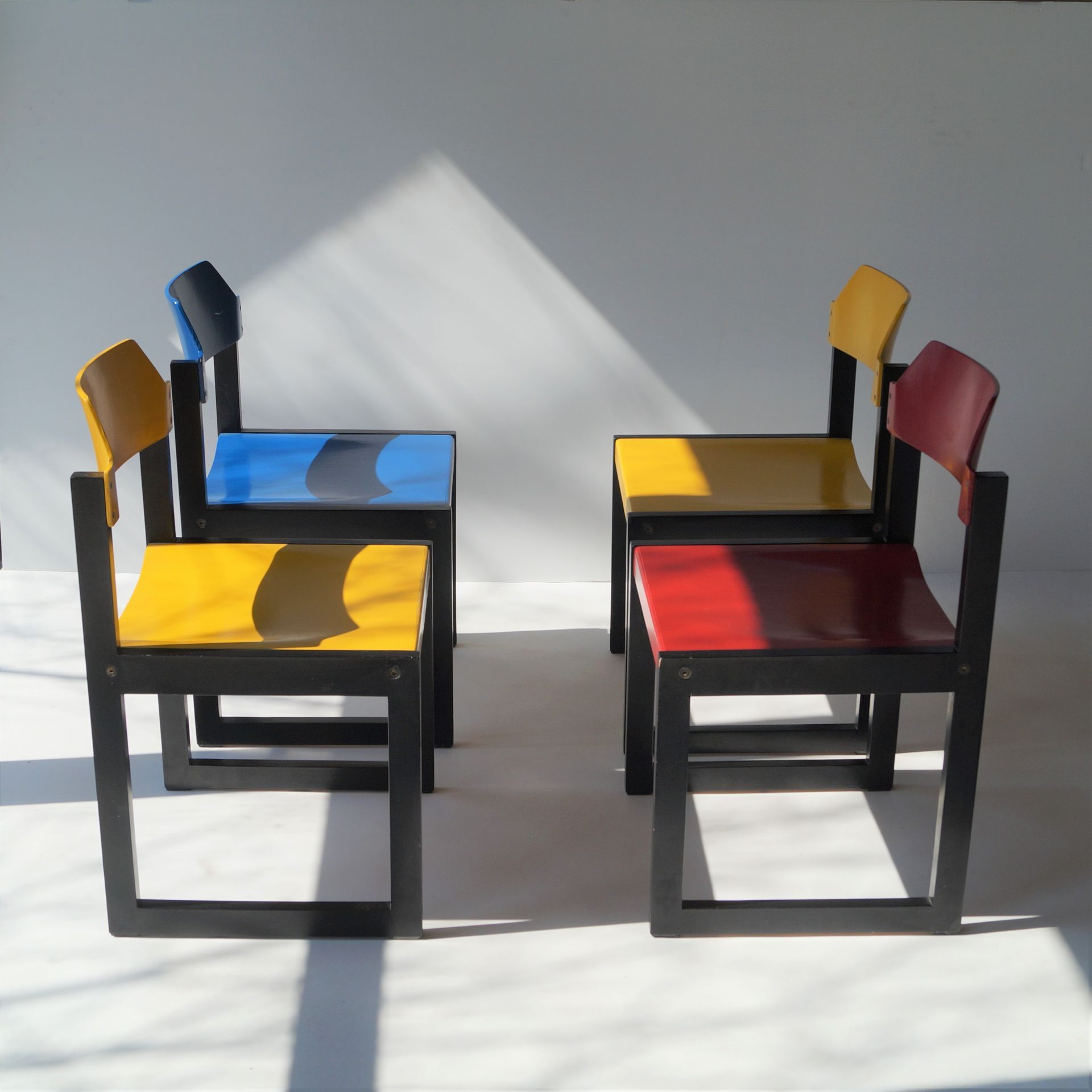 Mid century modern dining chairs by Rainer Schell,  1960s