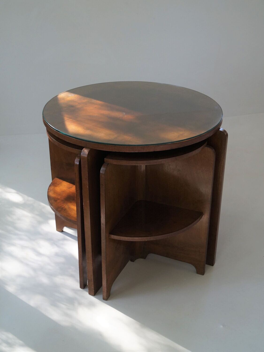 Art Deco Coffee Table with Nesting Tables, 1920s, Set of 5 Art Deco Coffee Table with Nesting Tables, 1920s, Set of 5