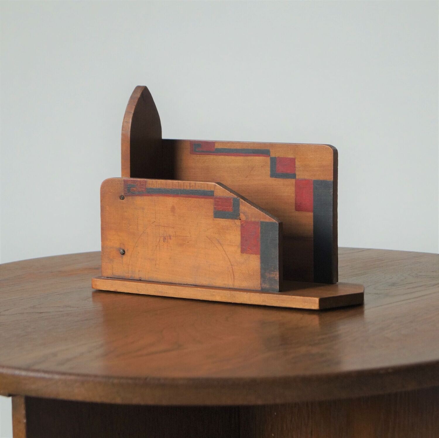 Dutch De Stijl modernist wooden letterholder