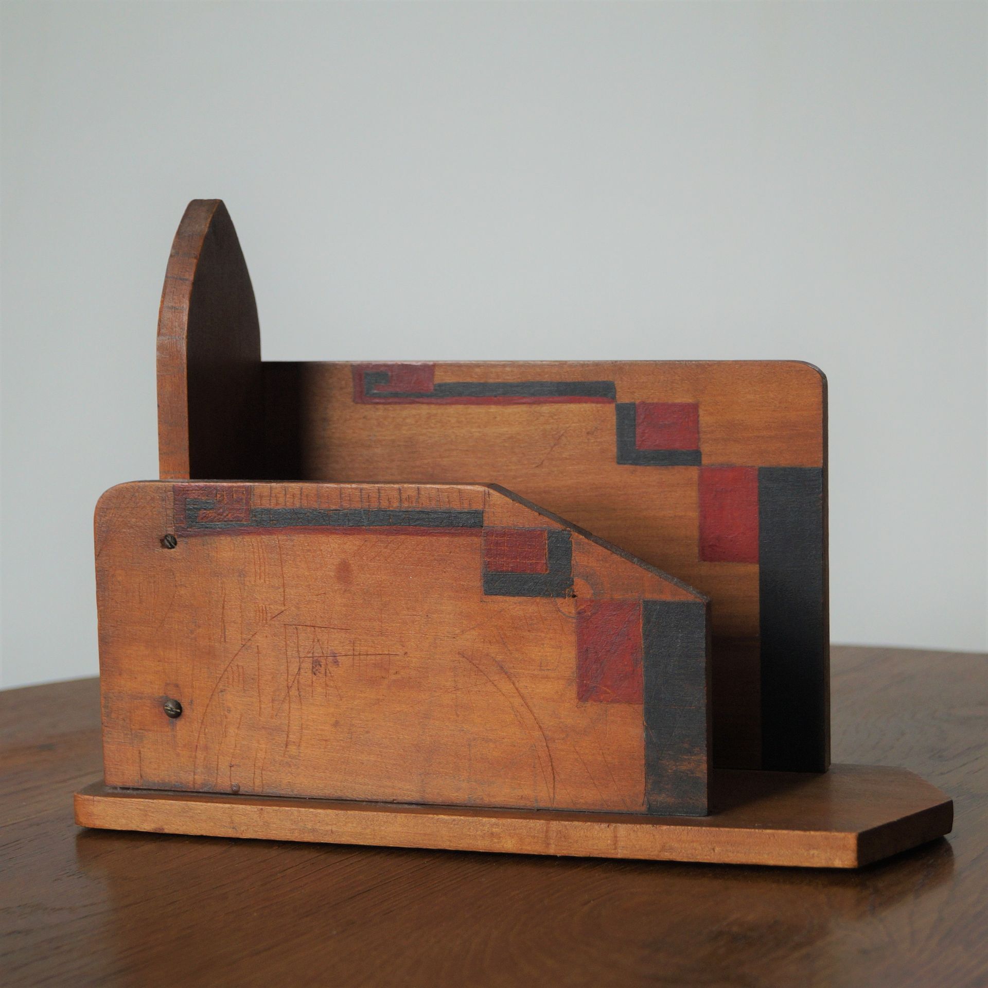 Dutch De Stijl modernist wooden letterholder
