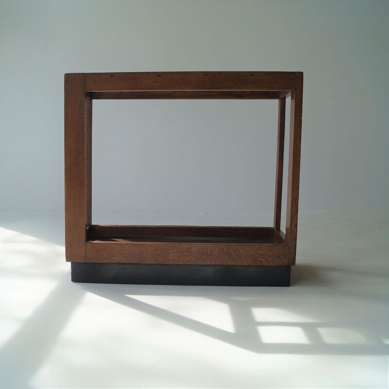 Dutch Art Deco Oak Modernist Umbrella Stand, 1920s