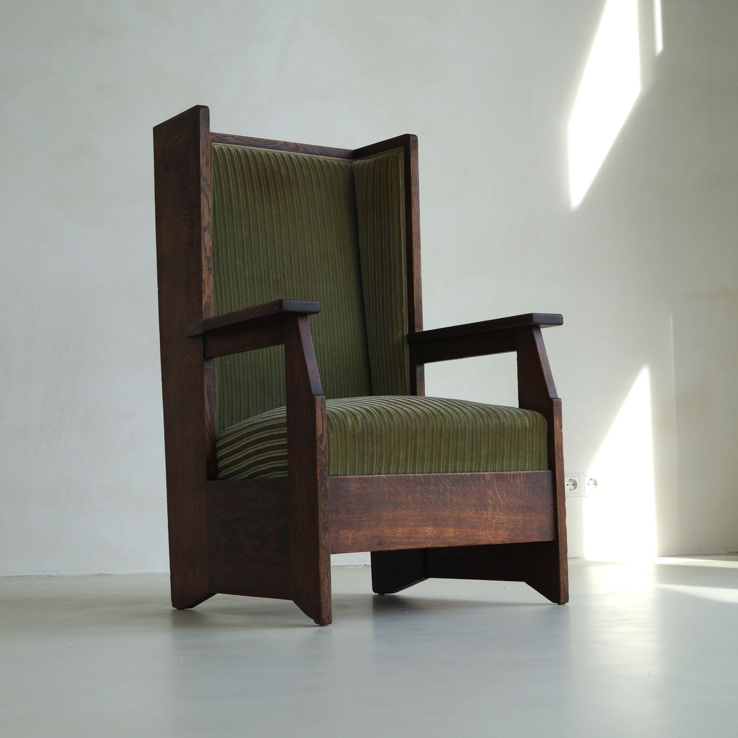 Dutch Art Deco Haagse School  highback chair by Hendrik Wouda for Pander, 1924