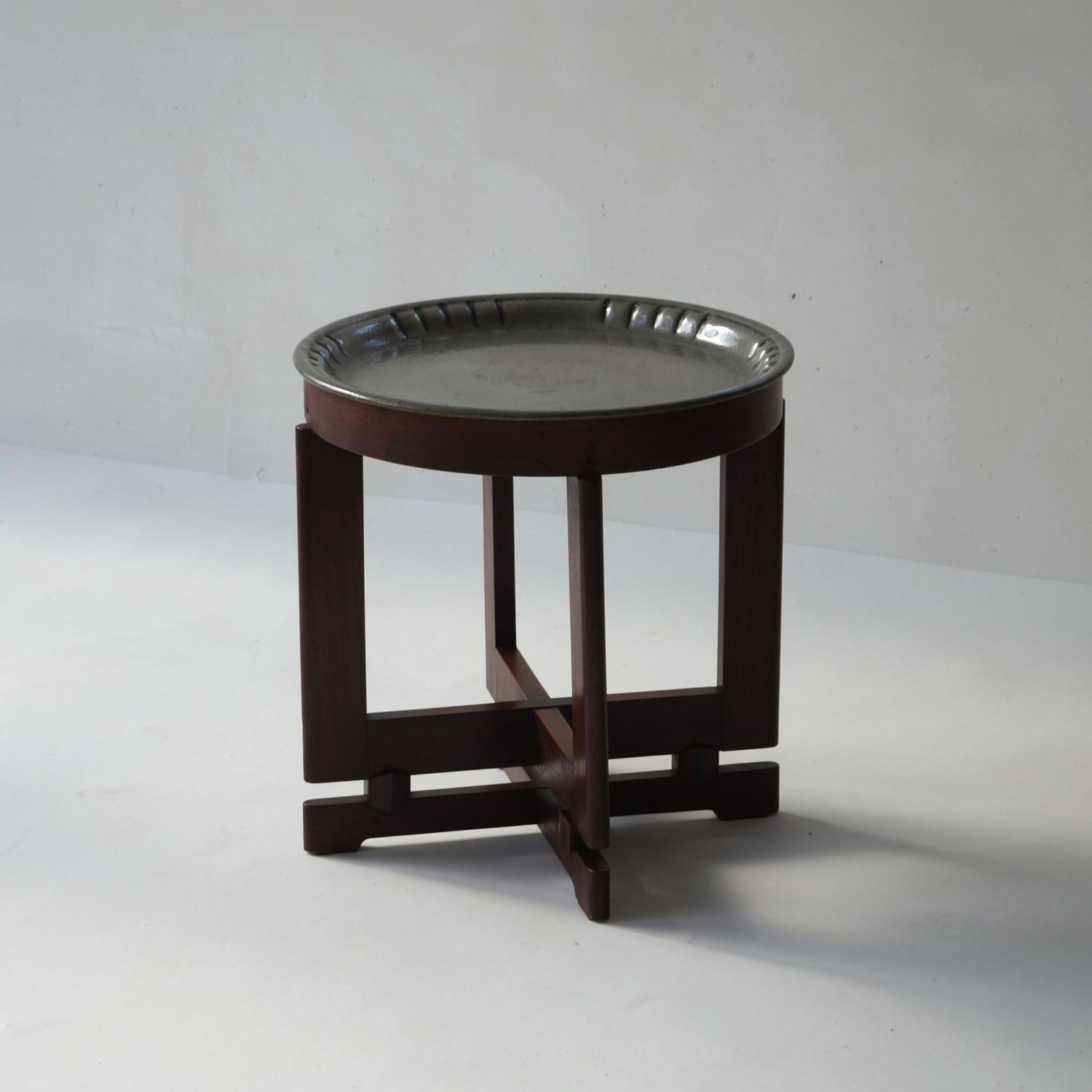 Dutch Art Deco  smokers' table with Gero top and accessories, 1930s