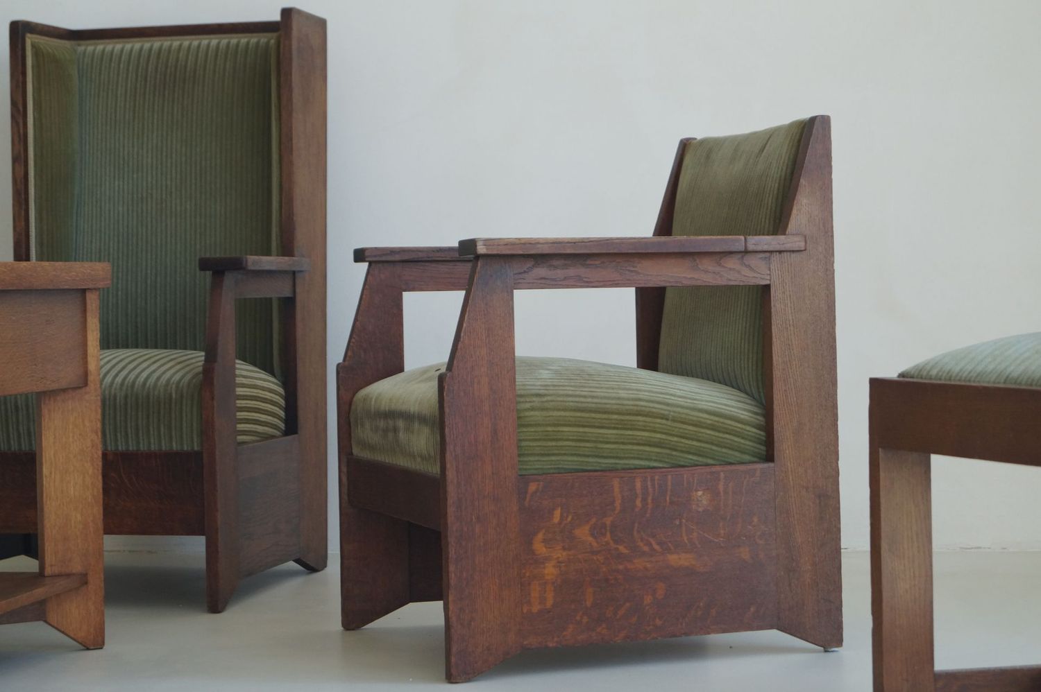 Dutch Art Deco Haagse School  easy chairs set by H. Wouda for Pander, 1924