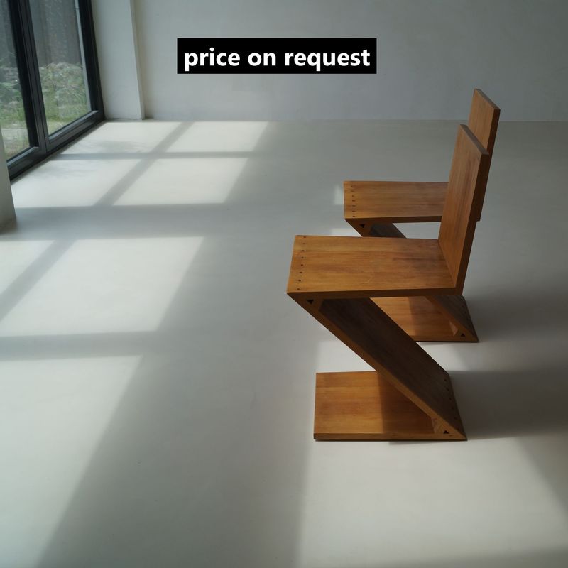 Set of provenanced Zig Zag chairs, designed by Gerrit Rietveld, manufactured by G.A. van de Groenekan, 1971