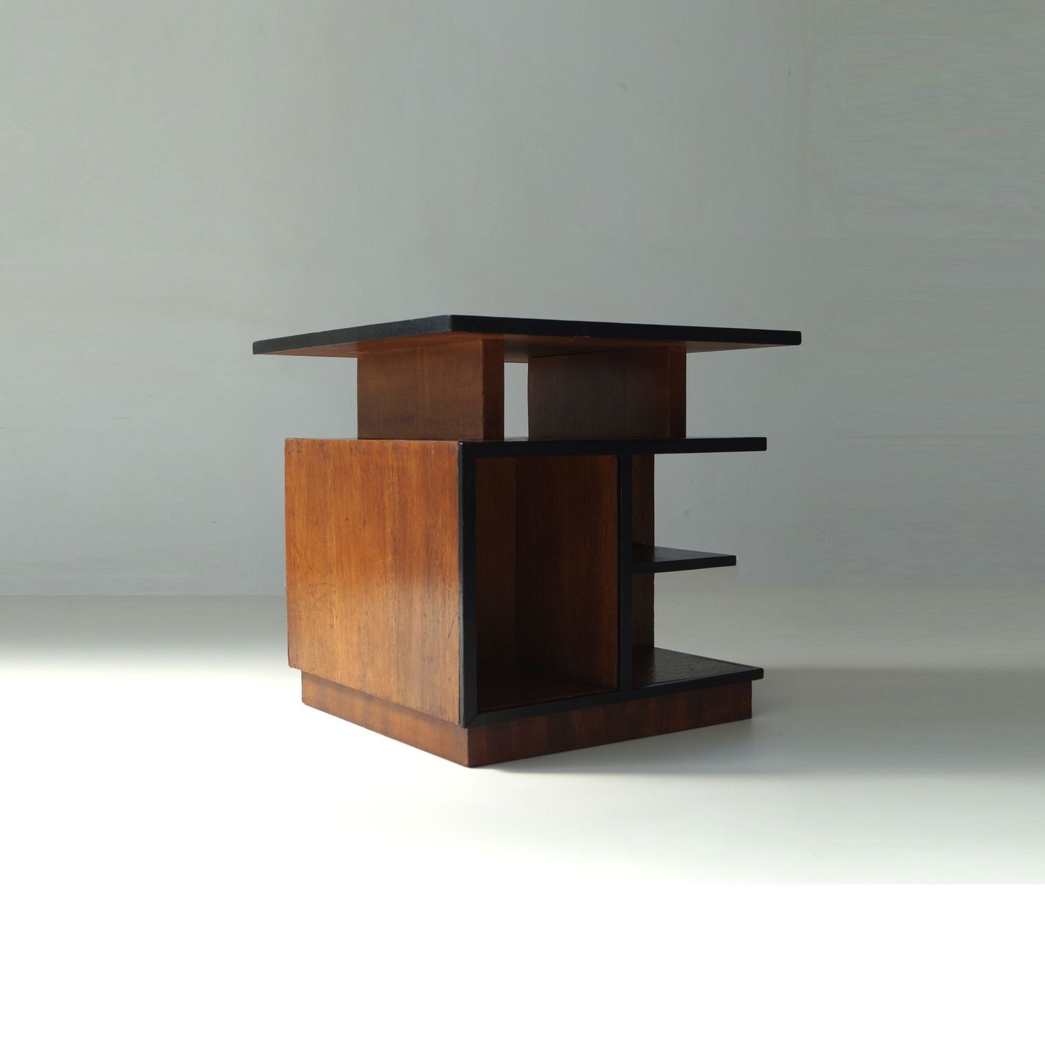 Dutch modernist and cubist  side table with shelves, 1920s