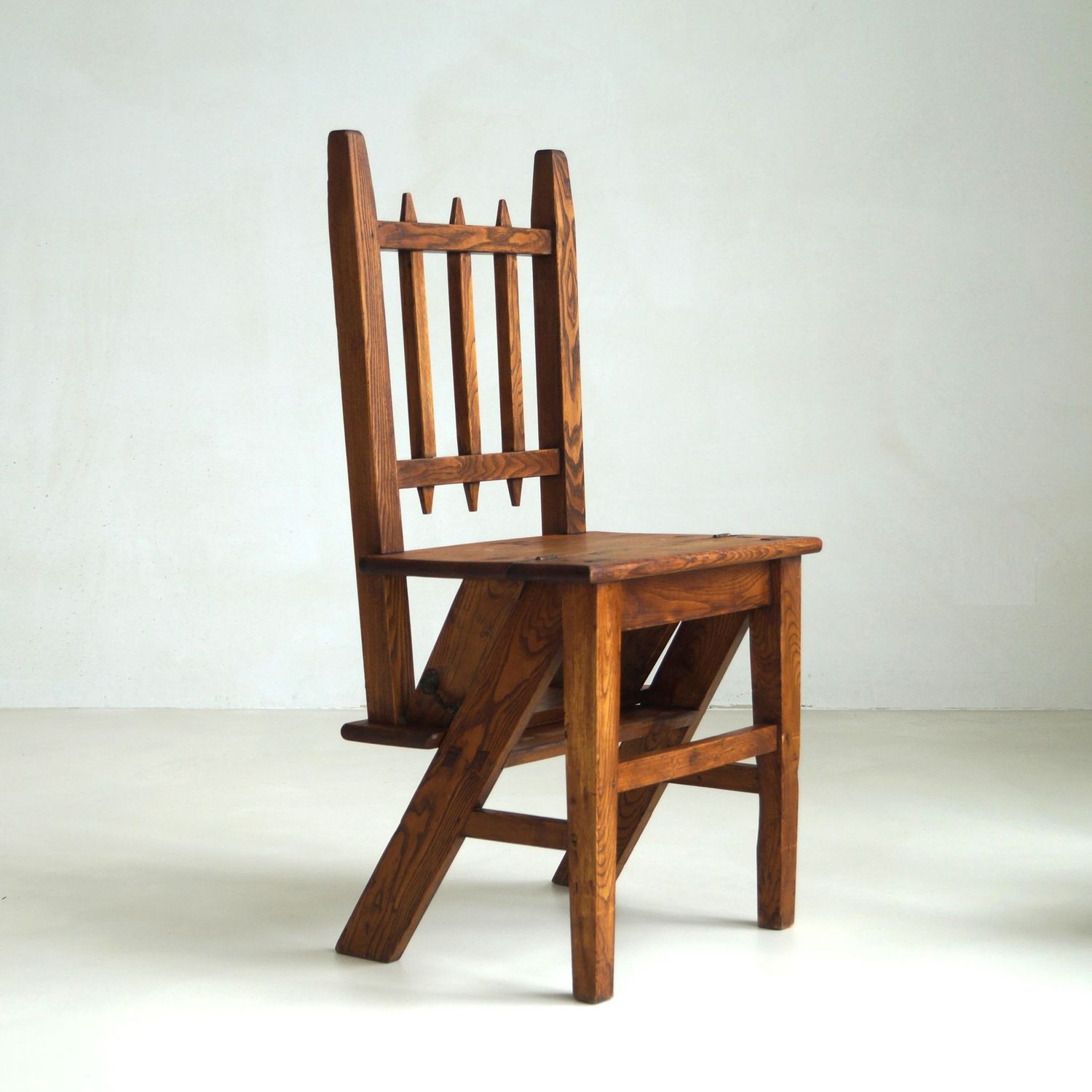 Dutch Arts & Crafts library steps chair, 1910s -1920s