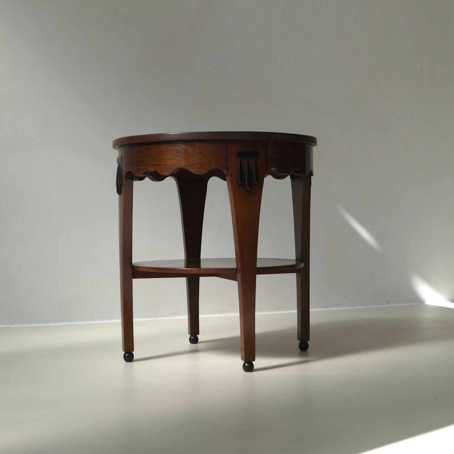 Dutch Art Deco Amsterdam School coffee or side table in oak and macassar, 1920s