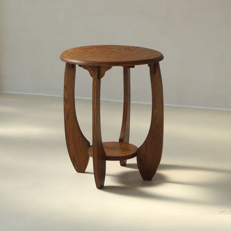Dutch Art Deco Amsterdam School occasional table in solid blonde oak, 1920s