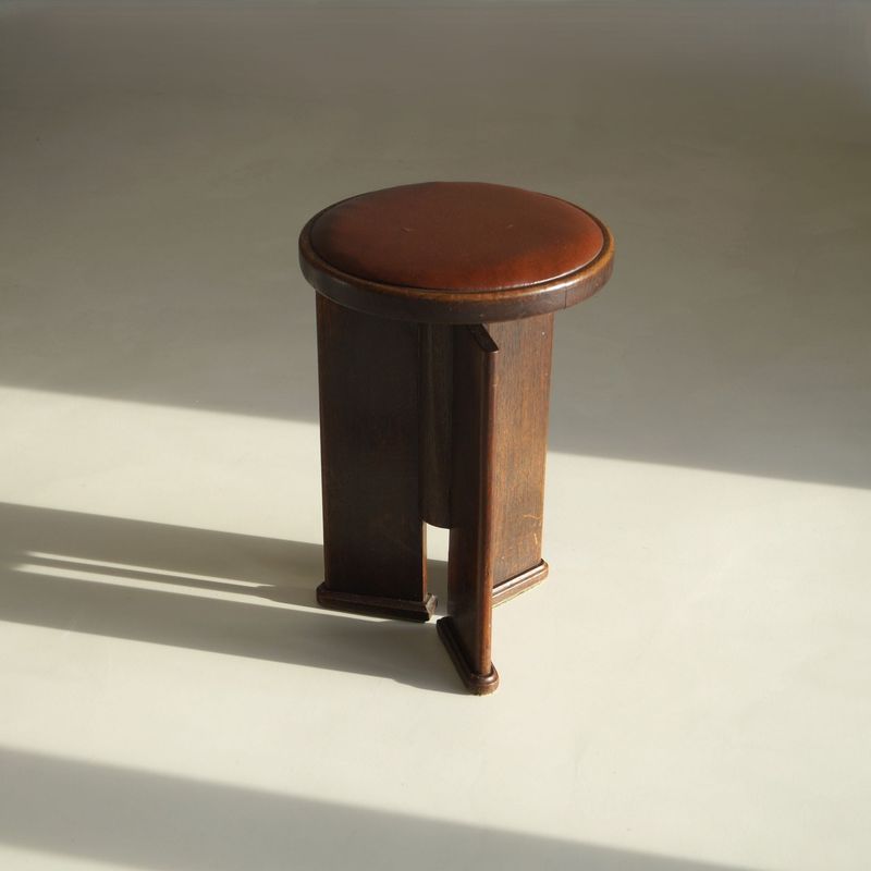 Dutch Art Deco piano stool with a modernist design, 1950s