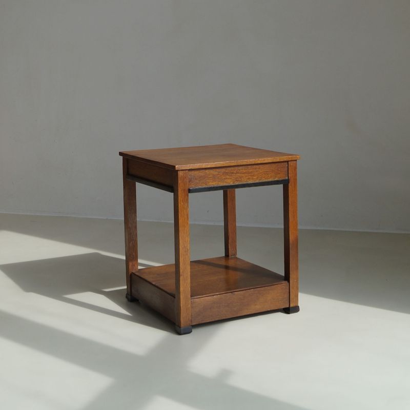 Dutch Art Deco square occasional table attributed to L.O.V. Oosterbeek, 1920s