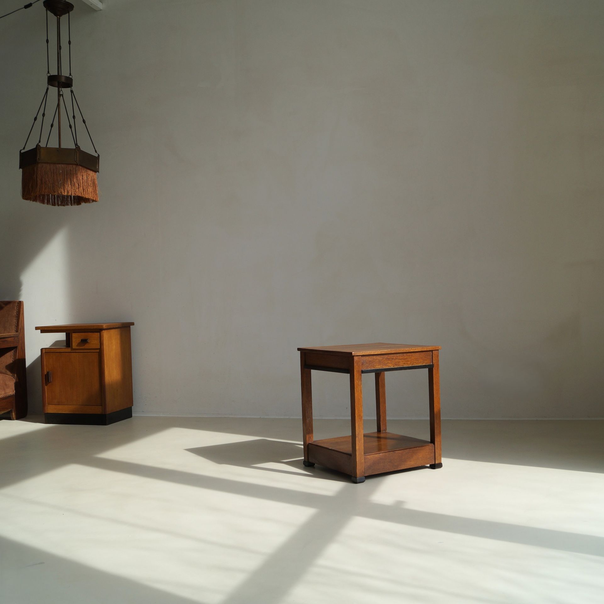 Dutch Art Deco square occasional table attributed to L.O.V. Oosterbeek, 1920s