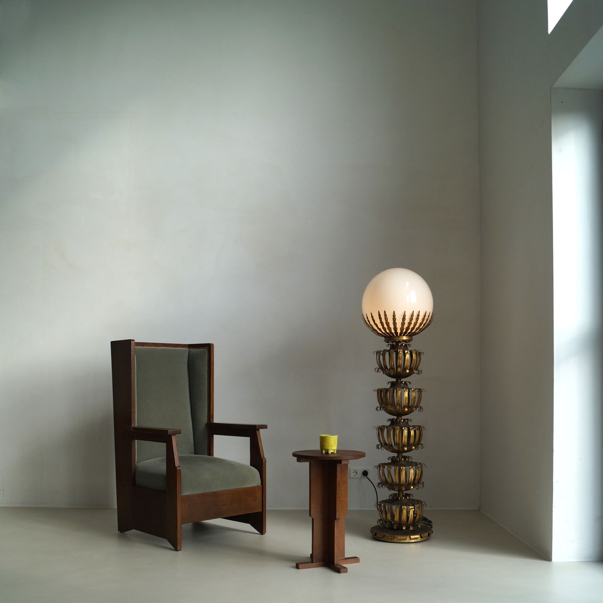 Large Globe floorlamp for Maison Jansen, 1960s