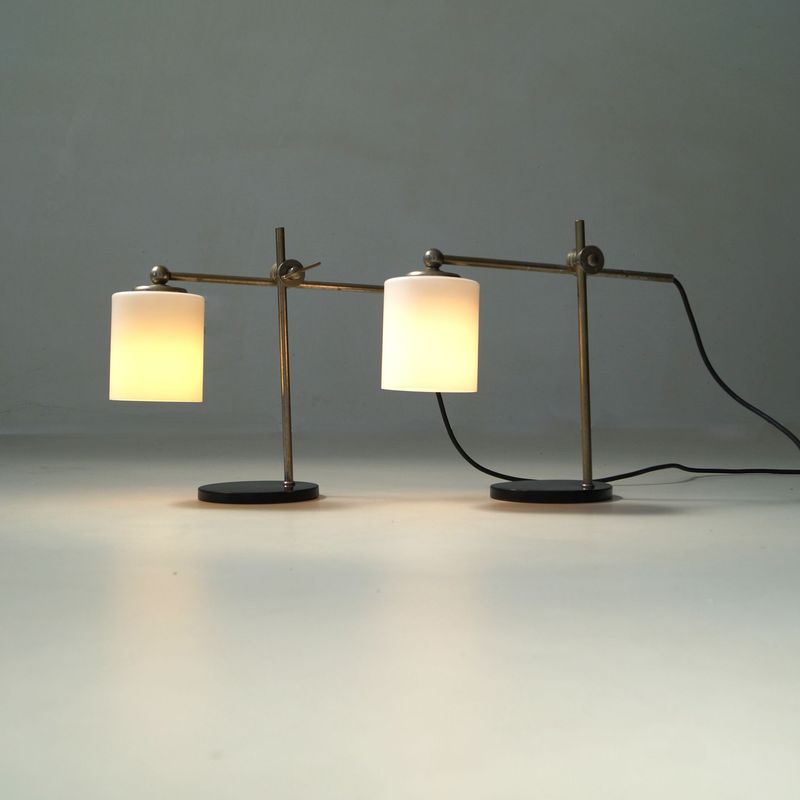 On Hold: Set of rare Bauhaus desk lamps with a modernist design, 1950s