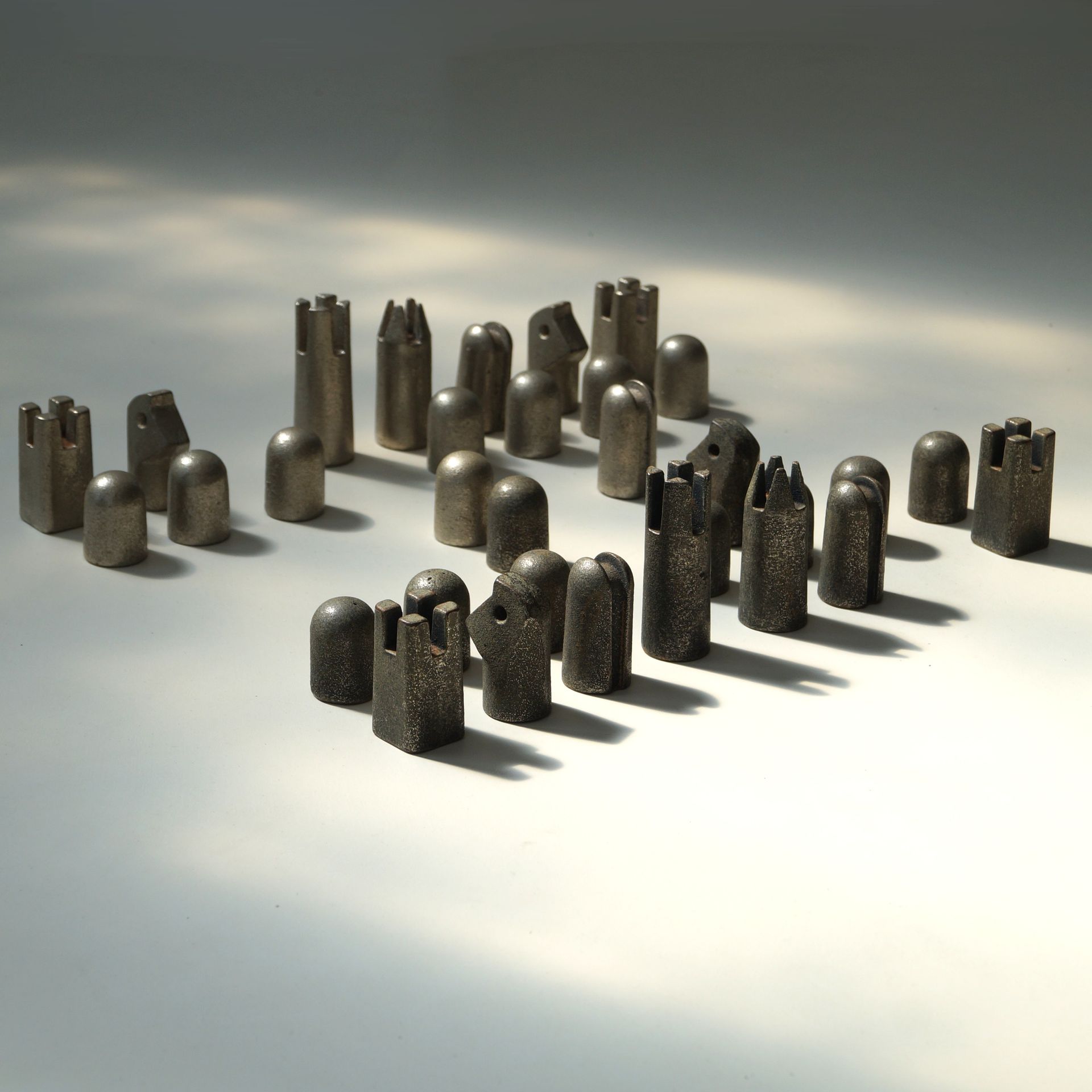 Modernist Chess Set by the Carl AubΓΆck workshop, Vienna, 1960s