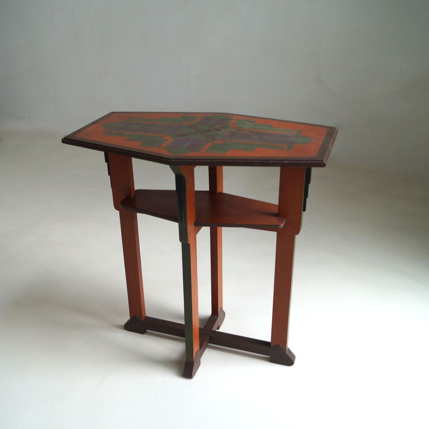 Dutch Art Deco Amsterdam School table in its original paint, 1920s