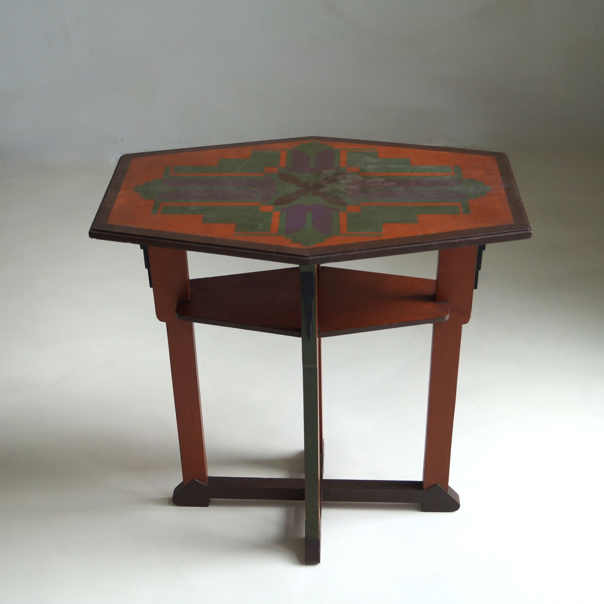 Dutch Art Deco Amsterdam School table in its original paint, 1920s