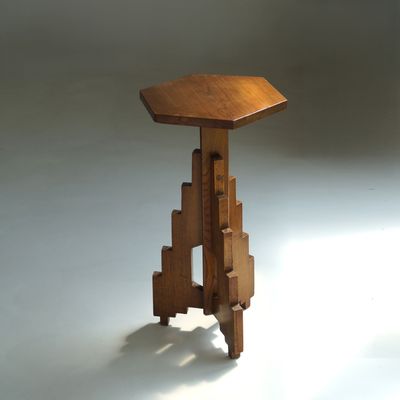 Dutch Art Deco hexagonal modernist pedestal, 1920s