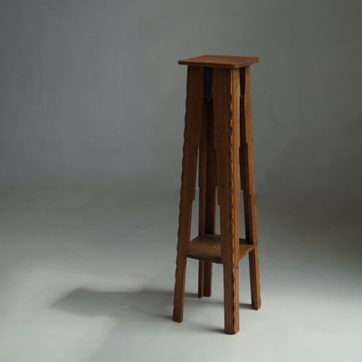 Dutch Art Deco pedestal in pine, 1940s
