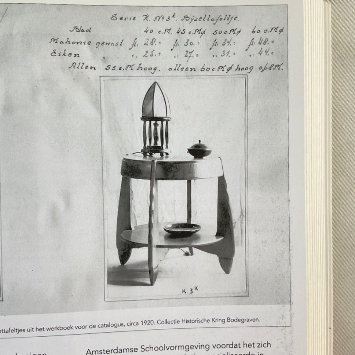 Rare Amsterdam School Art Deco side table by N.V. Hero de Groot, 1920s