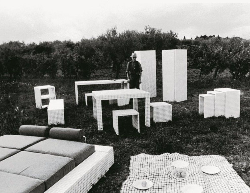 First Edition Superstudio 'Quaderna' console table or bench, 1970s