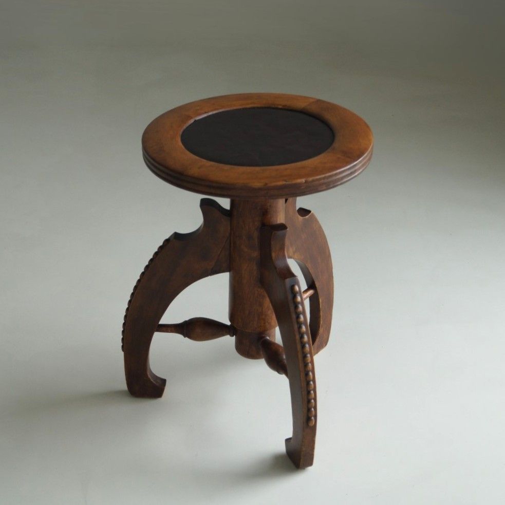 Dutch Art Deco Amsterdam School  piano stool with a  sculptural design, 1920s