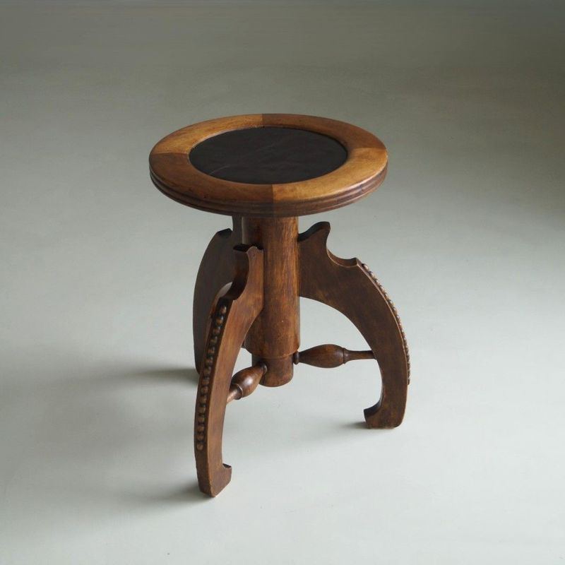 Dutch Art Deco Amsterdam School  piano stool with a  sculptural design, 1920s