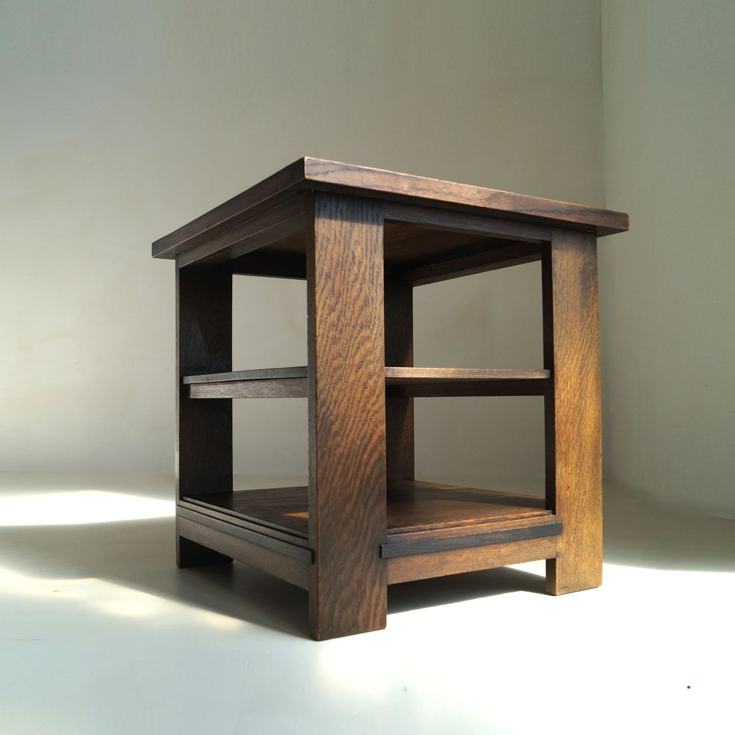 Dutch Art Deco / Hague School Oak Side Table by L.O.V. Oosterbeek, 1920s