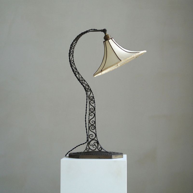 Dutch Arts & Crafts Table Lamp with Amsterdam School Influence, 1920s
