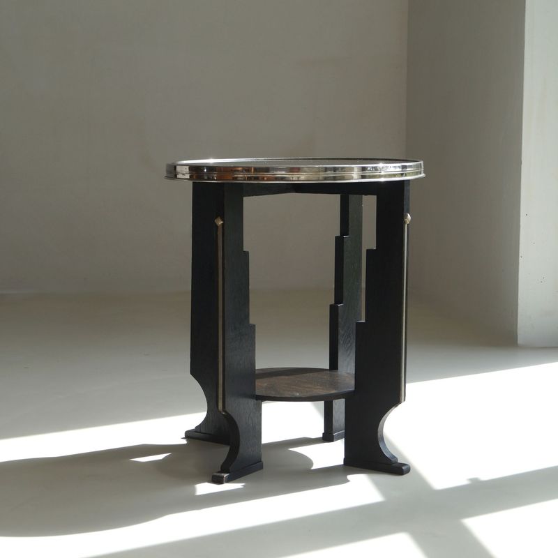 Dutch Art Deco  Amsterdam School accent table with a stepped design, 1930s