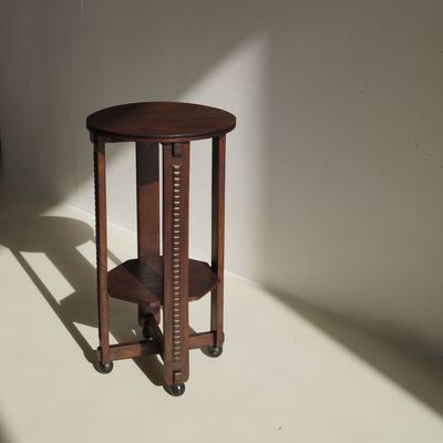 Dutch Art Deco Amsterdam School pedestal table,  1920s Dutch Art Deco Amsterdam School pedestal table,  1920s