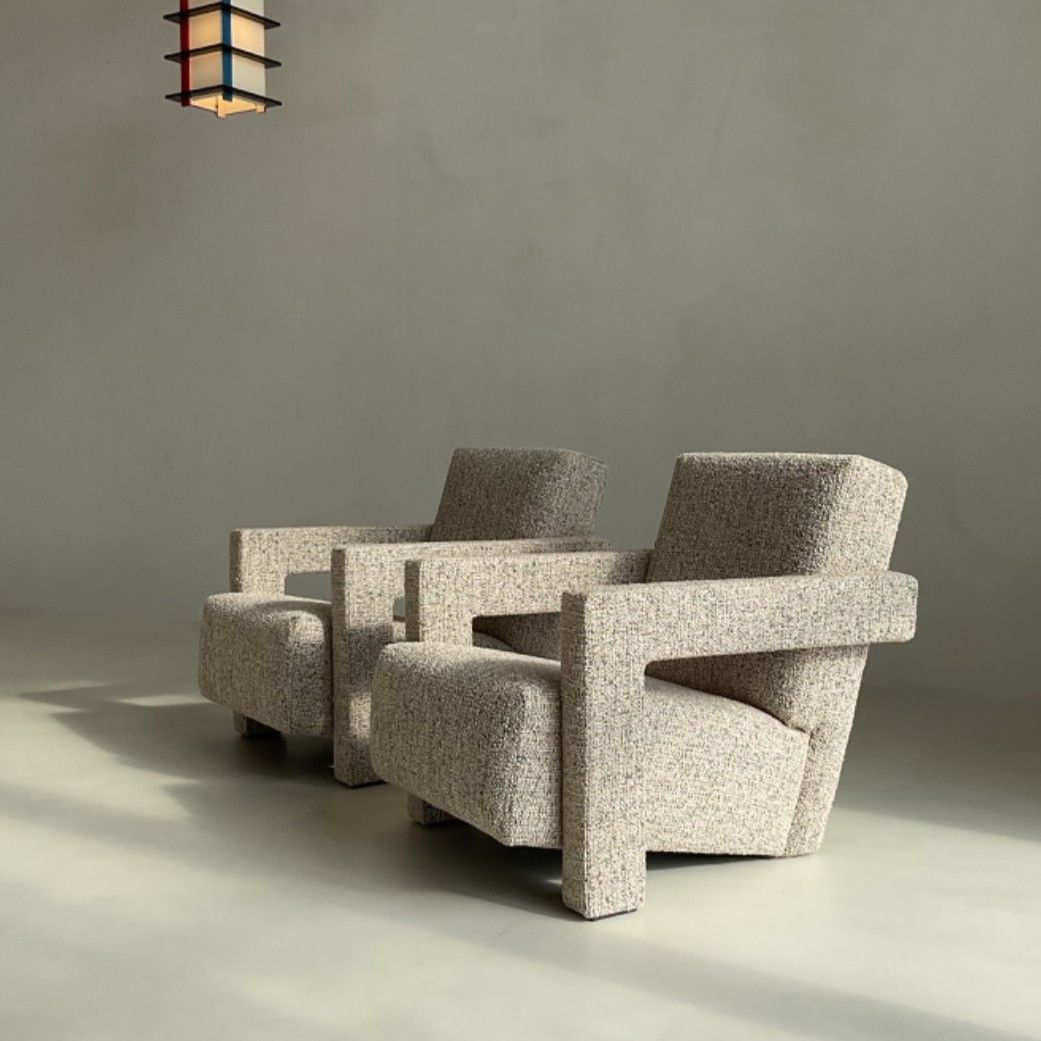 Pair of Utrecht chairs, designed by Gerrit Rietveld, manufactured by Cassina, 1990s