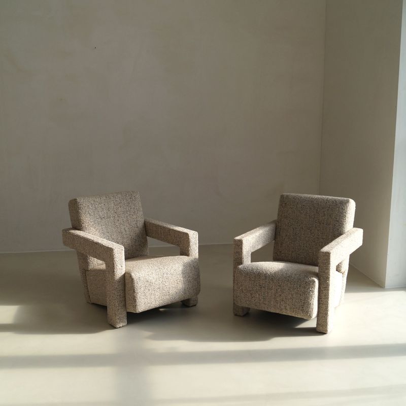 Pair of Utrecht chairs, designed by Gerrit Rietveld, manufactured by Cassina, 1990s