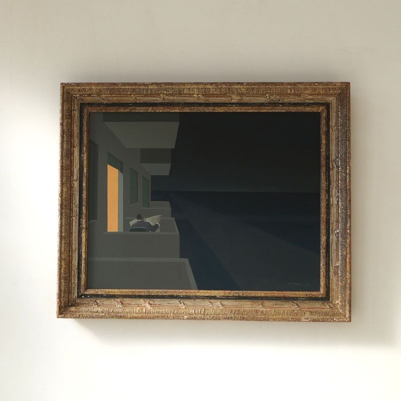 ''A Summer Evening''  oil painting by Chris van Geest,  1975